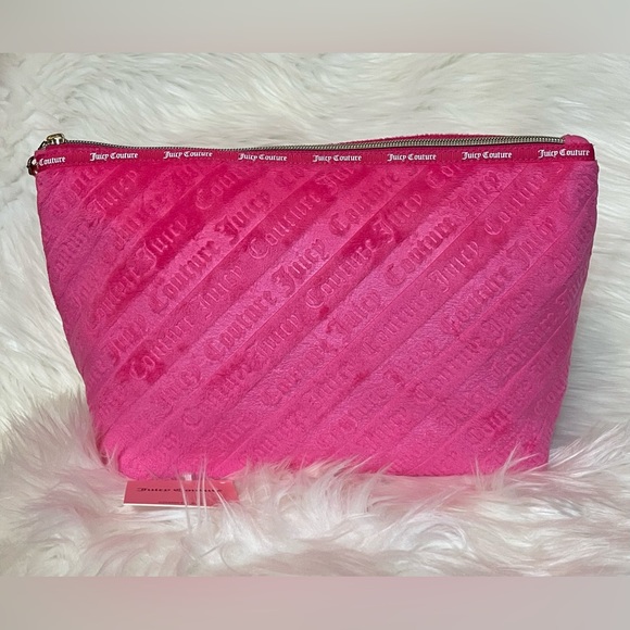 Juicy Couture Pink Velour Cosmetic Bag - Picture 3 of 6